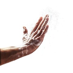 Close up on hygienic hand washing
