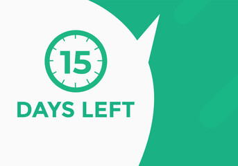 15 days to go countdown template. 15 day Countdown left days banner design. 15 Days left countdown timer

