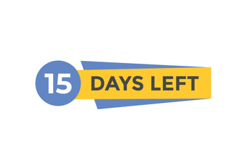 15 days to go countdown template. 15 day Countdown left days banner design. 15 Days left countdown timer
