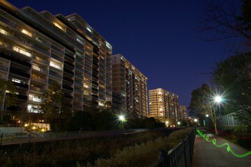 神奈川県横浜市栄区本郷台の夕景　夜景