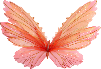 Pretty butterfly wings in coral color