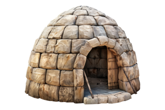 Ancient igloo isolated on transparent background