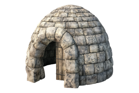 Ancient igloo isolated on transparent background
