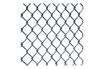 Arrangement of chain link fence isolated on transparent background