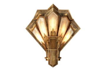 Art deco sconce fixture isolated on transparent background