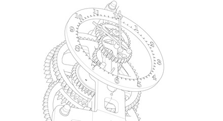 clock graphic symbol 3d illustration	

