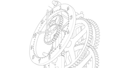 clock graphic symbol 3d illustration	
