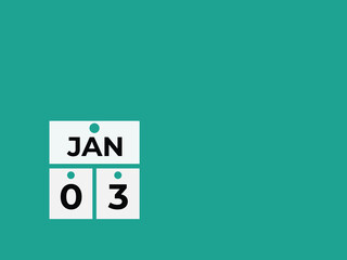 january 3 calendar reminder. 3 january daily calendar icon template. Calendar 3 january icon Design template. Vector illustration
