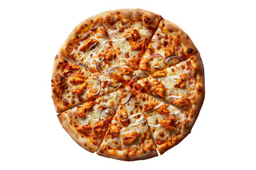 Buffalo chicken pizza isolated on transparent background