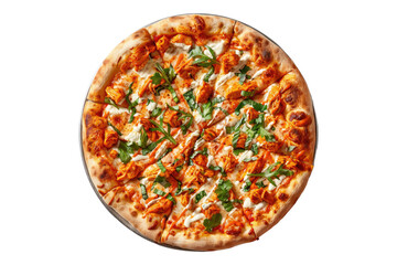 Buffalo chicken pizza isolated on transparent background