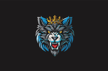 Tiger crown vector illustration flat design logo