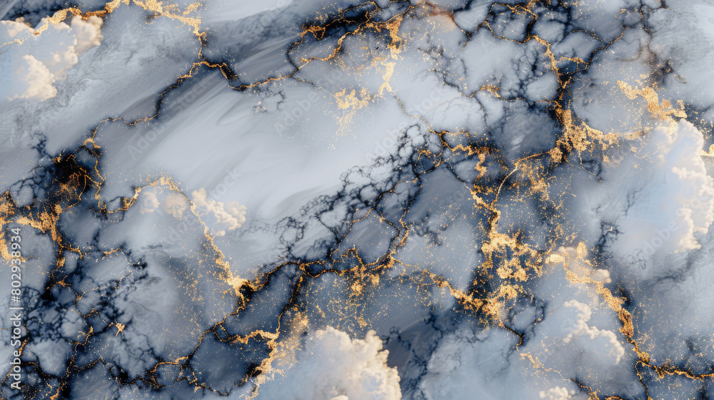 Poster luxurious white and gray marble pattern with shimmering gold veins for background use