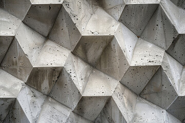 A close-up shot of a building facade made of self-healing concrete with a textured pattern