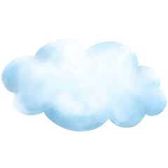A blue cloud hand-painted with watercolor