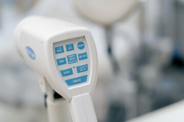 close-up of device for ultrasound examination of patients in a gynecological office