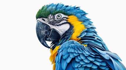 Obraz premium Vibrant blue and yellow macaw close-up