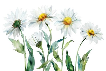 White daisies on a white background. Perfect for floral designs