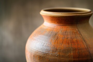 The smooth expanse of a clay pot?? curve in soft light
