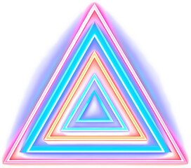 Neon light triangle abstract design transparent clipart png