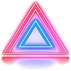 Neon light triangle abstract design transparent clipart png
