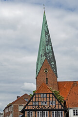 Blick in die Altstadt von Eutin mit der St. Michaelis Kirche, Deutschland