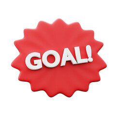 supporter goal text with loud speak ballon chat symbol 3d icon illustration render design