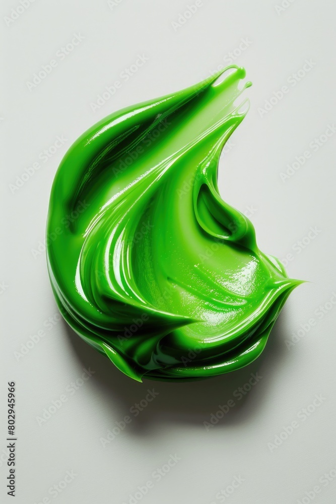 Poster detailed close up of green paint on a white background, suitable for various design projects