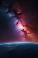 Fototapeta premium Colorful space galaxy cloud nebula. Stary night cosmos. Universe science astronomy. Supernova background wallpaper