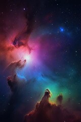 Colorful space galaxy cloud nebula. Stary night cosmos. Universe science astronomy. Supernova background wallpaper