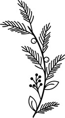 Christmas Branch with Berries, Spruce Twig, Xmas Wreath, Pointing Branch, Festive Holiday Decor. Botanical Winter Ornament.. Christmas Home Decoration