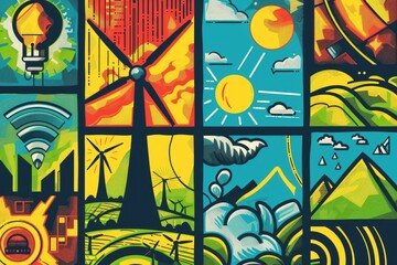 A collage of various city images. Ideal for urban design projects