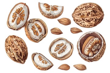 A variety of nuts arranged on a table, perfect for food concepts