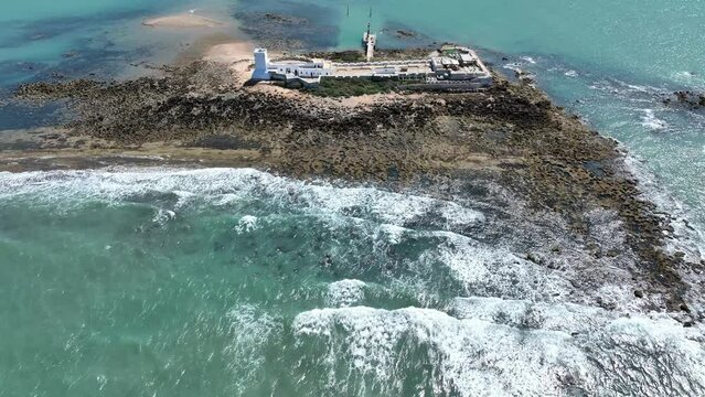 vista a&eacute;rea del castillo de Sancti Petri en el termino municipal de San Fernando, C&aacute;diz