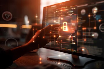 Security configuration for VFS-enhanced internet technology units promotes locking mechanisms through video-based vector unlocking, securing virtual business environments.