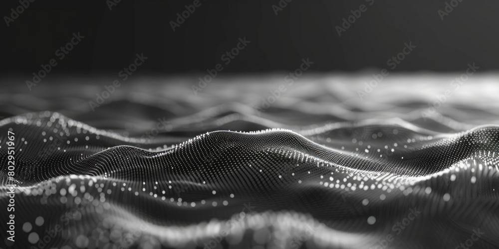 Poster A striking black and white image of a water wave. Suitable for various design projects