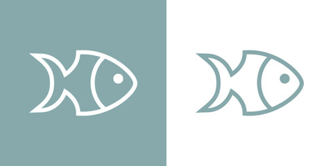 Logo con silueta de pez con lineas © teracreonte