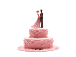 a cake with a couple figurines on top