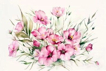 Vibrant painting of pink flowers. Ideal for home decor