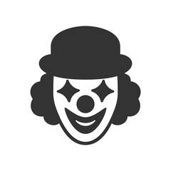 Clown graphic icon. Jester sign isolated on white background. Buffoon symbol. Vector illustration