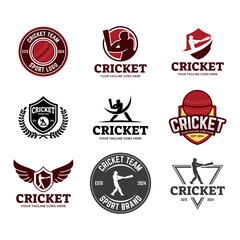 Set of Cricket Logo or football club sign Badge.