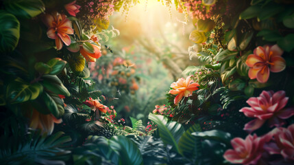Mystical Pathway Through a Lush Garden.