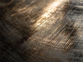 Fototapeta premium Close-up image of a finely grained metal surface, where the light reveals the subtle textural differences that give the material a refined, contemporary look