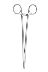 Surgical clamps on a transparent background.
