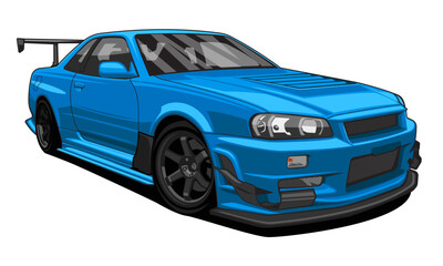 japanese sport car illustration design