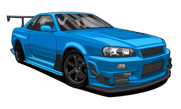 recommend clip art: japanese sport car illustration design