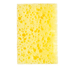 Yellow kitchen sponge on a transparent background