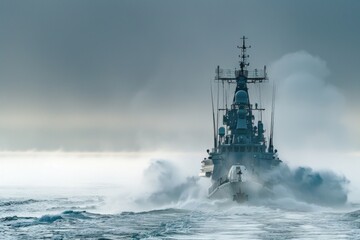 A large boat floating on a body of water, suitable for travel or vacation concepts