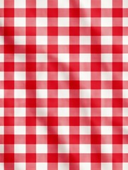 3d rendering.  texture wallpaper. A red and white checkered picnic blanket.