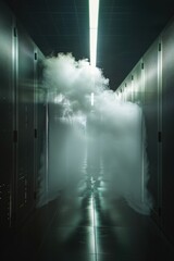 A cloud installation in a hallway. Perfect for interior design projects