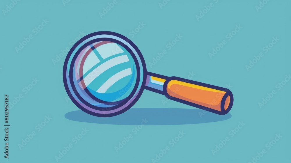Poster a close-up image of a magnifying glass with a yellow handle. ideal for educational and scientific co